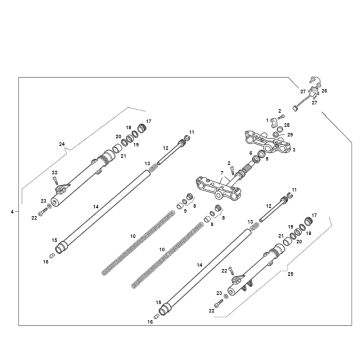 Front fork Derbi Senda SM DRD - O.M.