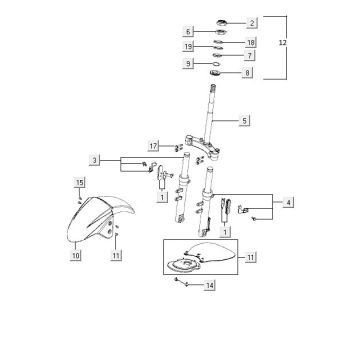 Front fork Kymco Agility 10' 4-stroke sporty blue