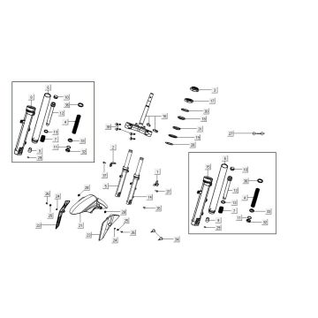 Front fork Kymco Agility 16'+ 4-stroke injection euro4 matte blue