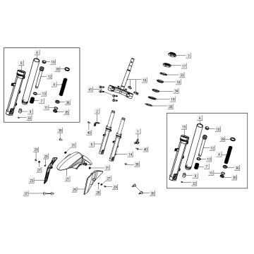 Front fork Kymco Agility 16'+ 4t matt metalic blue