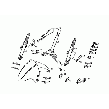 FRONT FORK/FRONT FENDER/HEADSET Sym Orbit II Euro 4 Black