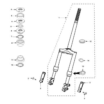 Front Fork Peugeot Vivacity 2 E2 2-Stroke