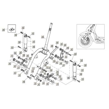 Front fork + accessories Aprilia Habana 2t (Aprilia engine) 1999 - 2004