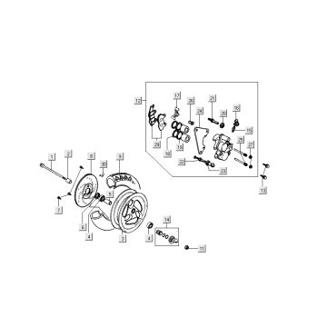 front wheel claw Kymco Dink LC 2-stroke silver