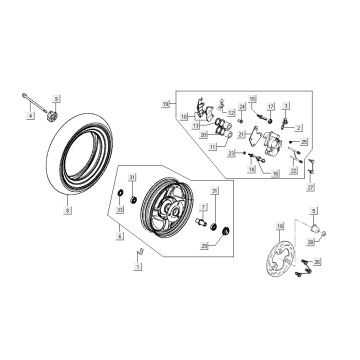 front wheel brake-counter drive Kymco Sento 4-stroke Pink
