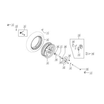 Front Wheel - Counter Drive Kymco Agility Fat 12' 4-stroke