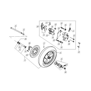 Front wheel - Claw Kymco New Dink 4-stroke black metallic
