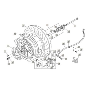 Front wheel Aprilia Habana 2t (Aprilia engine) 1999 - 2004