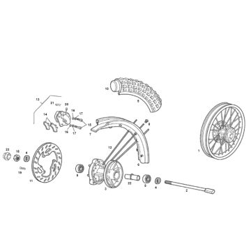 Front wheel Derbi Senda R old model