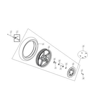 Front wheel Kymco Agility 16'+ 4-stroke injection euro4 matte blue