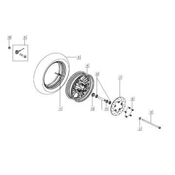 Front wheel Kymco Like 125cc