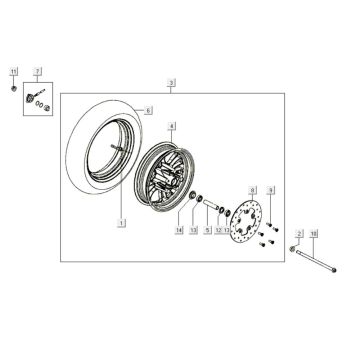 Front wheel Kymco Like 200i White