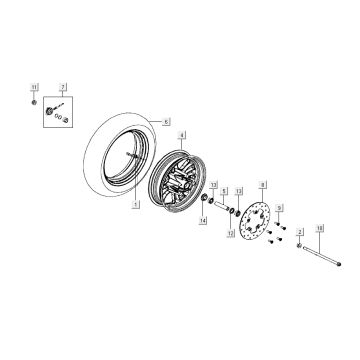 Front wheel Kymco Like 4-stroke tecno silver like T T 2015