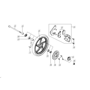 Front wheel Kymco People 2-stroke dark grey