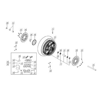 Front wheel Kymco Xciting 400i Yellow