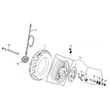 Front wheel Senzo Retro GT2 light blue