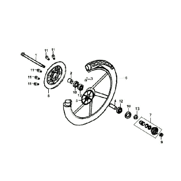 Front wheel Sym Orbit (BU289) blue