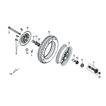 Sym XPRO 50 E4 front wheel