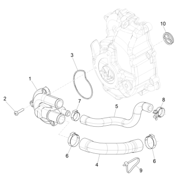 Piaggio Beverly 300 4T 4V HPE ABS E5 2021-2022 (EMEA)-Waterpomp Piaggio Beverly 300 4T 4V HPE ABS E5 2021-2022 (EMEA)