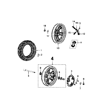 Wheels Peugeot Speedfight 4 4-stroke Black