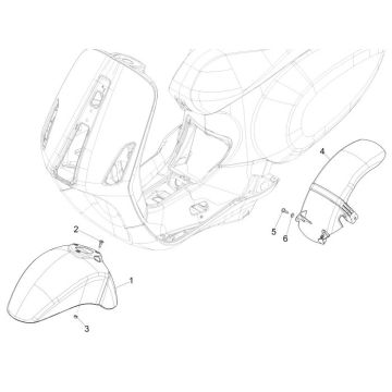 Front fender Vespa Sprint metallic green 341/a