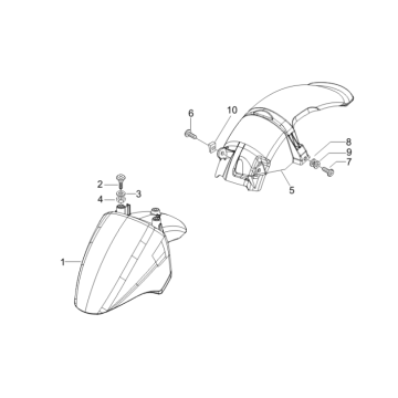 Wheelspace - Mudguard Piaggio Zip 50 SP 2006-2013 moon white 544