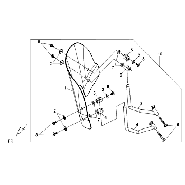 Windshield Sym Fiddle III Matt Black