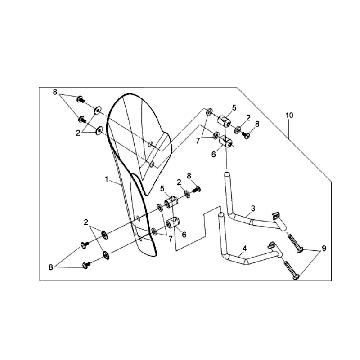 Windshield Sym Fiddle White WH8018P
