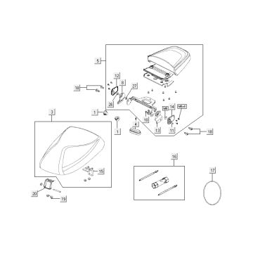 Saddle Kymco Agility 10' 4-stroke sporty red