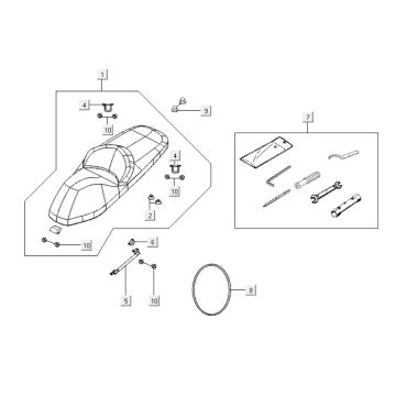 Saddle Kymco Downtown 300i dark grey