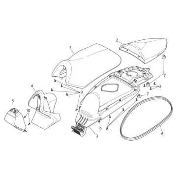 Seat Aprilia SR 50 H2O ie+carb 2004-2009 red