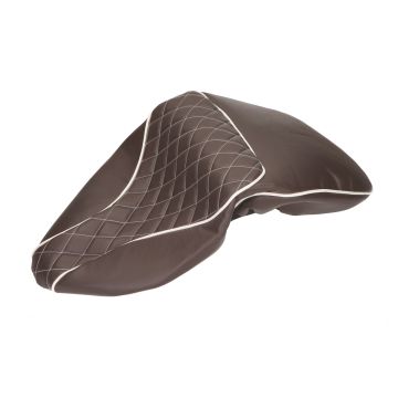 Vespa Primavera/Sprint chesterfield Seat cover/buddy deck brown/white