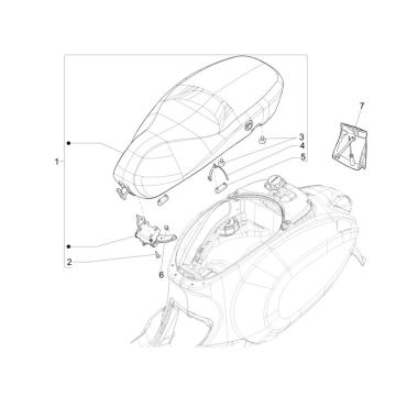 Saddle Vespa Sprint 25km 4-stroke 2-valve