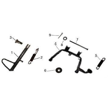 Side Center Stand China GT black