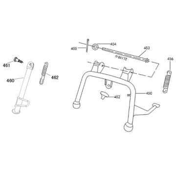 Side Center Stand Senzo Rivalux black