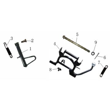 Side Center Stand Turbho RG50 dark blue