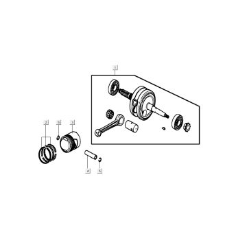 Crankshaft - Piston Kymco K-Pipe 50 4T AC glossy black