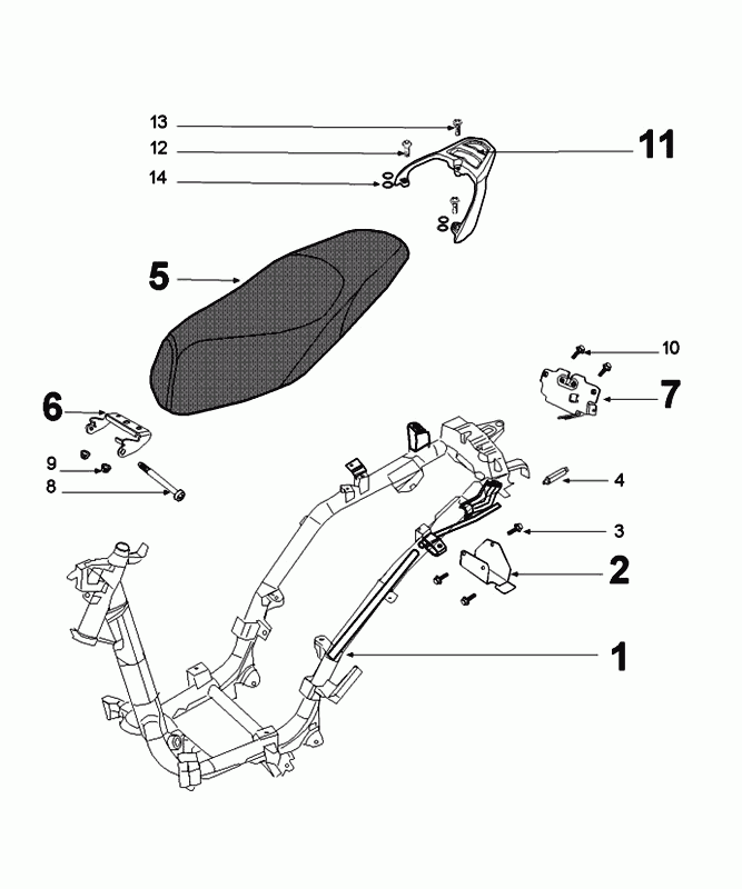 Frame and Saddle Peugeot Tweet Evo Euro4