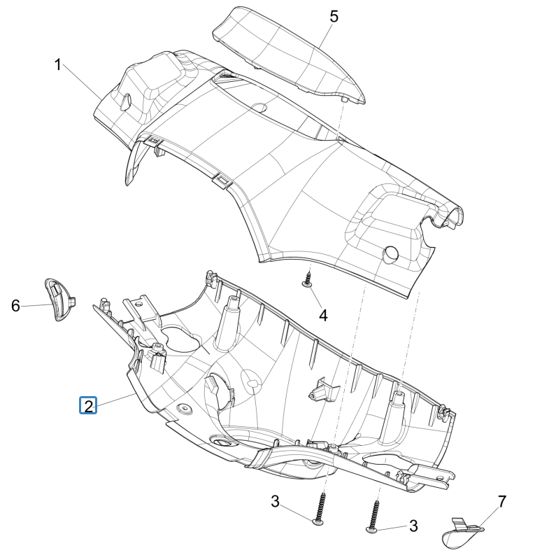 Handlebar rack Vespa Sprint 4-stroke 3V (euro4 injection IGET) White Fushion 544