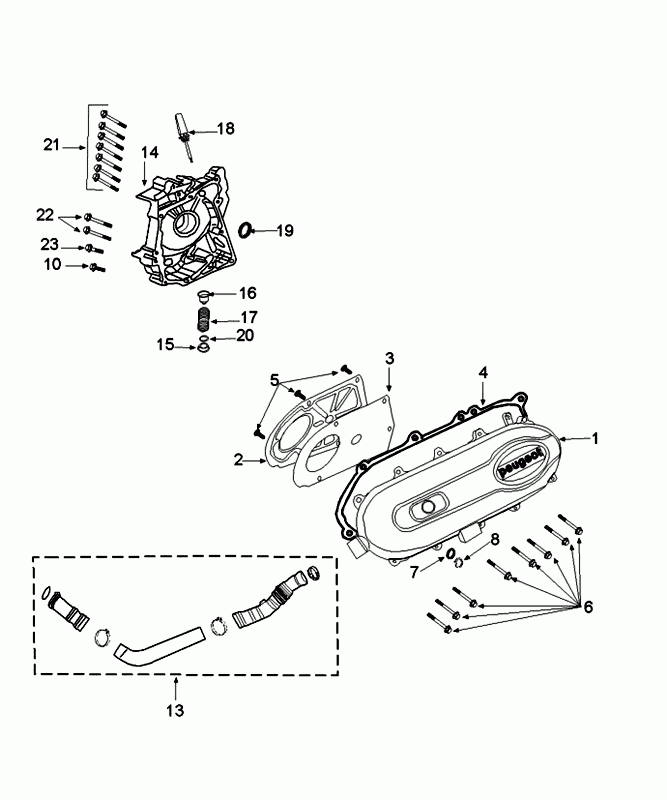 Crankcase Cover Peugeot Tweet Evo Euro4
