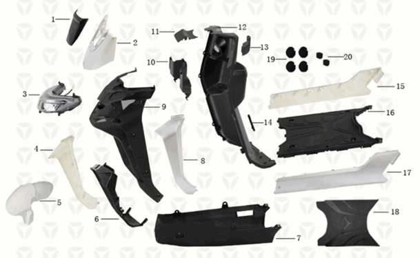 Yadea T9L front parts/footplate