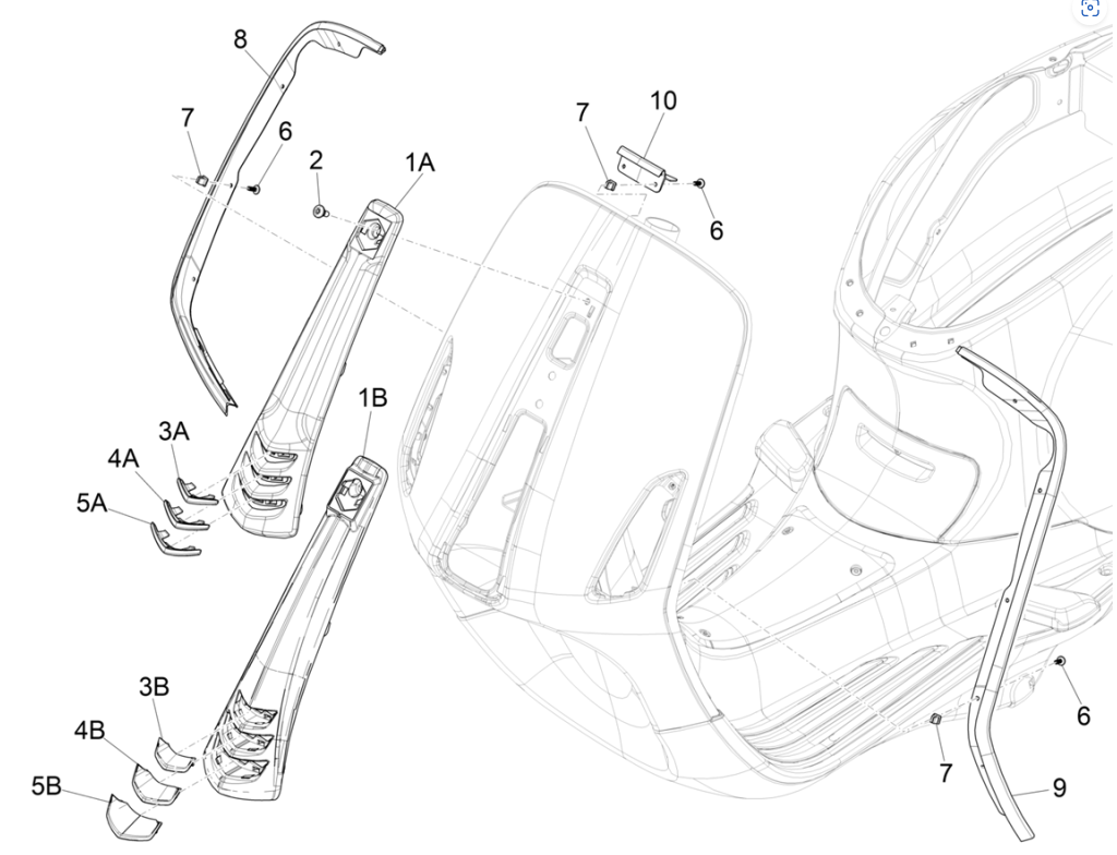 Vespa Sprint 4-stroke 3V front plate (euro4 injection IGET) Red Dragon 894
