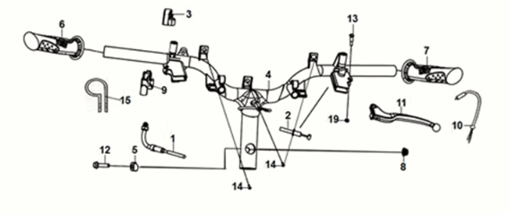 Cable - switch - handle supply Sym X-Pro 50 E5