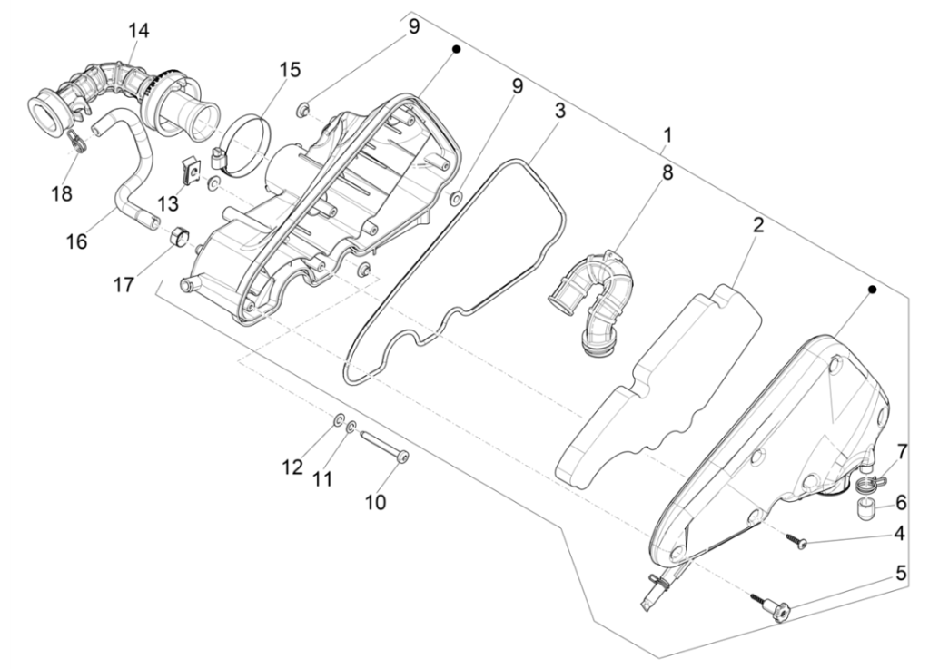 Air filter 2 Vespa Sprint 4-stroke 3-valve (euro4 injection IGET)
