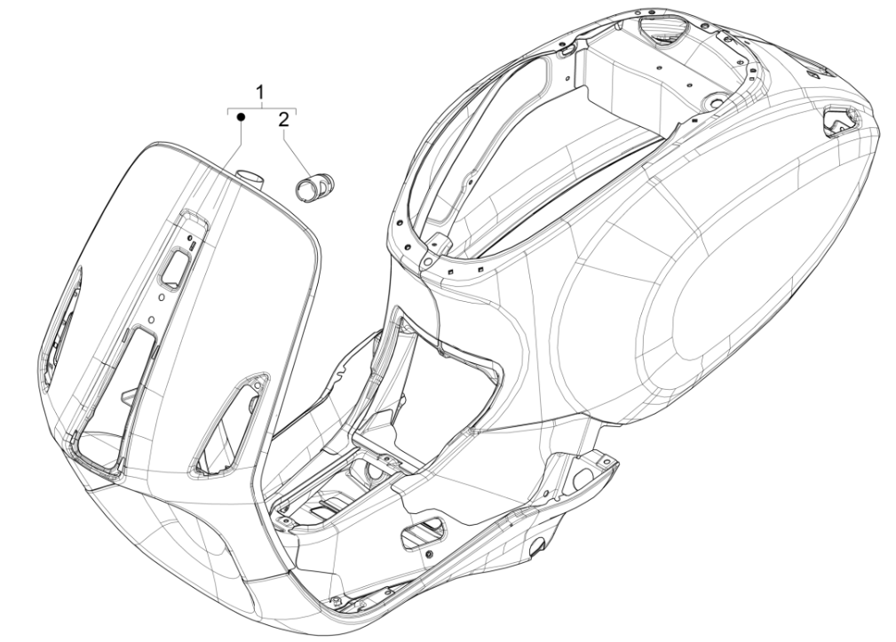 Chassis/ Frame Vespa Sprint 4-stroke 3V (euro4 injection IGET) green metallic 341/ A