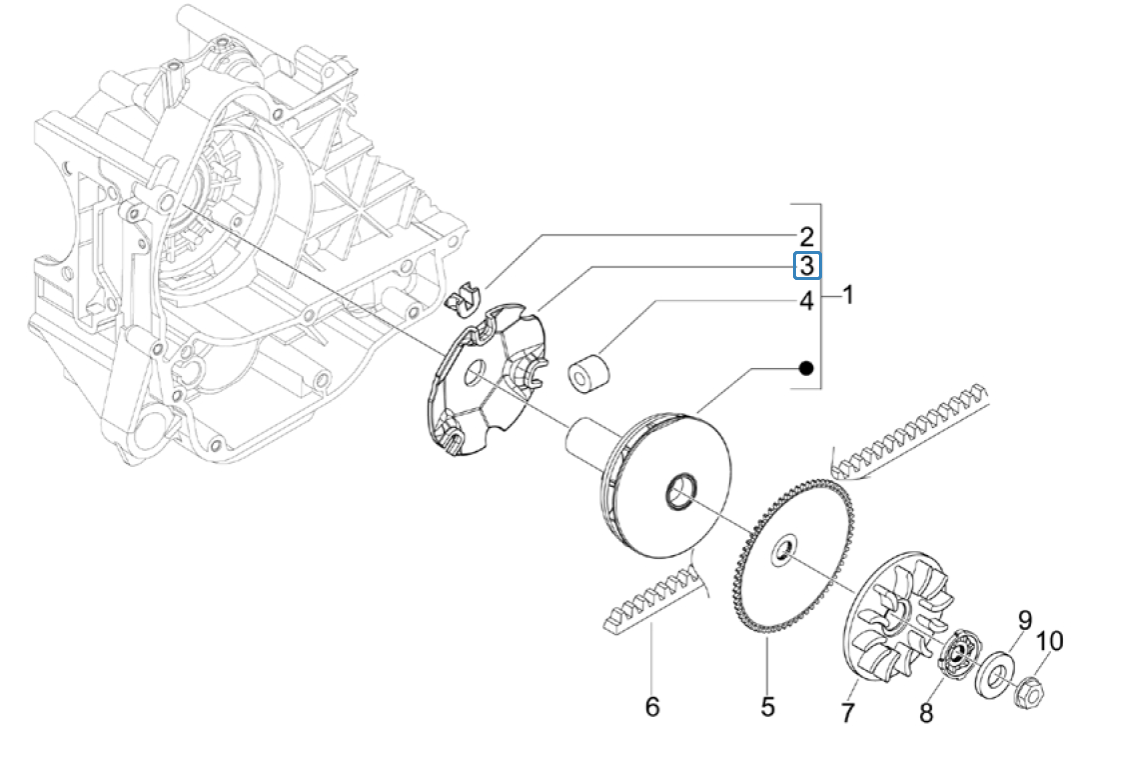 Variator Vespa S 2-stroke