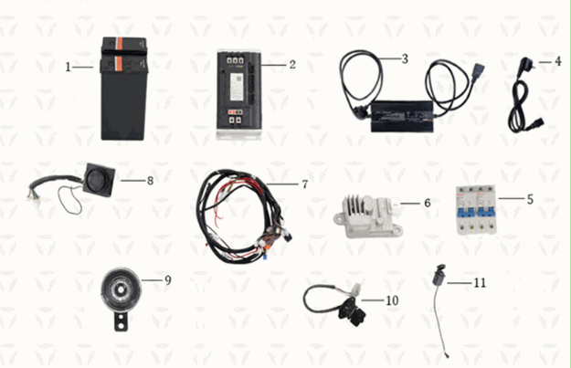 Wire harness assy/battery/charger Yadea T9L