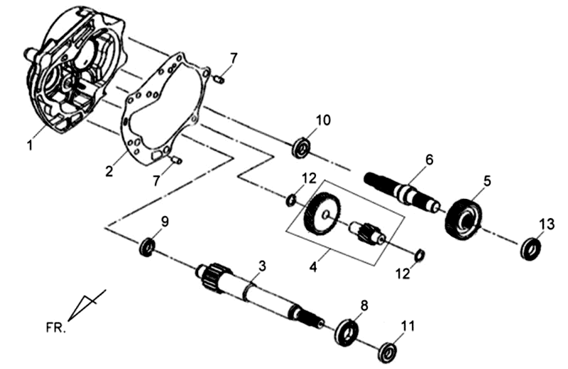 Sym Jet 4 (R086) drive shafts red