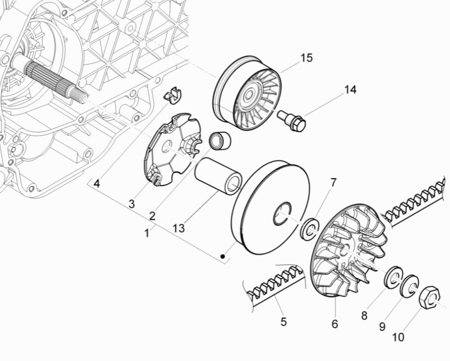 Piaggio MP3 300 ie E4 LT BUSINESS Drive Pulley - SPORT NOABS-ABS 2016 - 2018 (EMEA)
