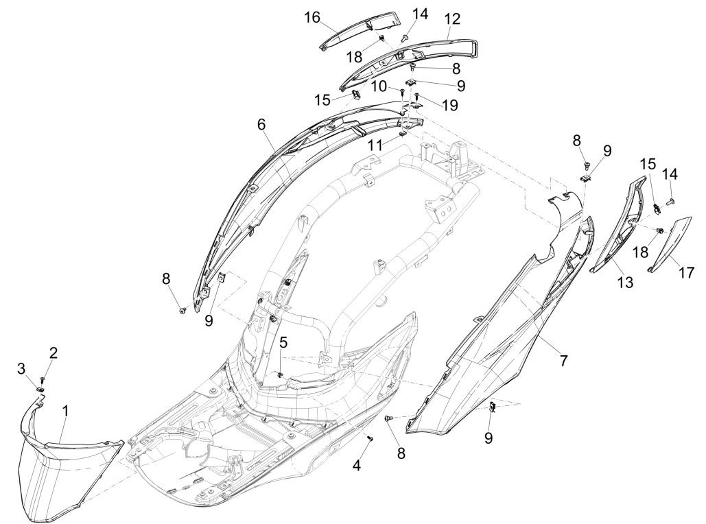 Side covers - Spoiler Piaggio Liberty 125 4-stroke 3V IE ABS (IGET Euro 5)